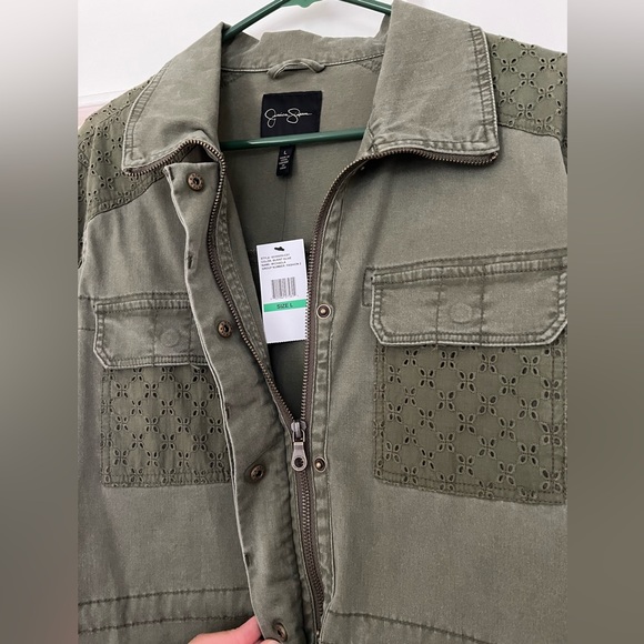 Jessica Simpson Eyelet Stretch Military Style Jacket - Picture 6 of 9